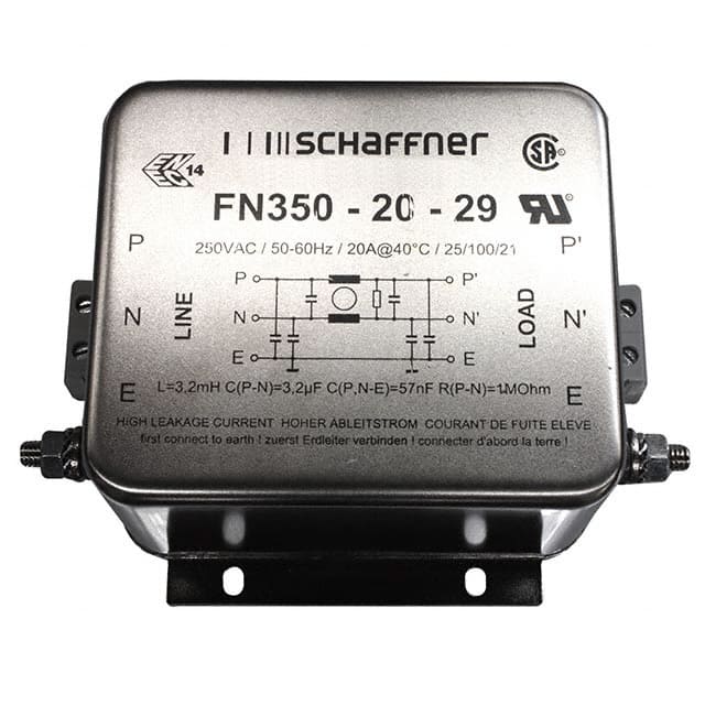 FN350-20-29 Schaffner EMC Inc.  Netzfiltermodule